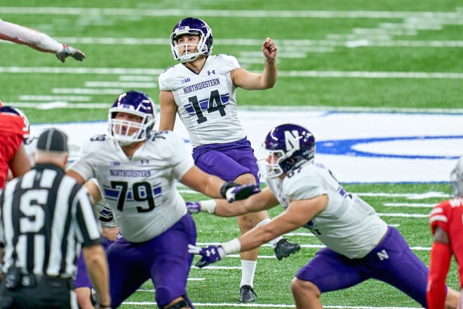 Northwestern kicker Charlie Kuhbander