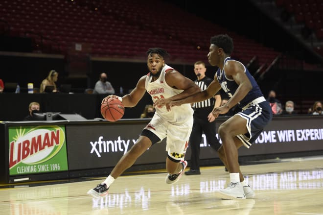Donta Scott (No. 24) led the Terps with a career-high 17 points in their win over Mount St. Mary's.