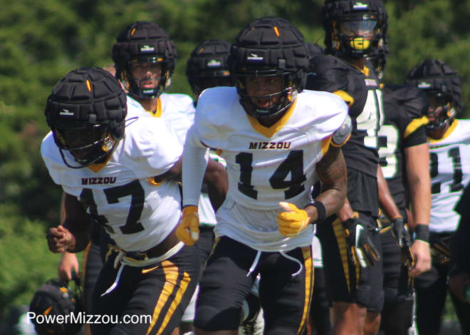 After playing his first college season on the offensive side of the ball, Kris Abrams-Draine (14) is expected to start at slot cornerback during Missouri's season opener.