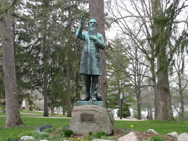 A replica of Father Corby's statue on campus also is at the Gettysburg battle field. 