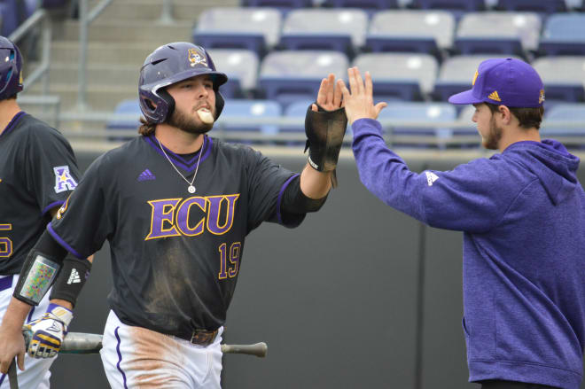 Alec Burleson's sixth inning homer highlighted ECU's 5-3 victory over Elon Wednesday afternoon in Greenville.