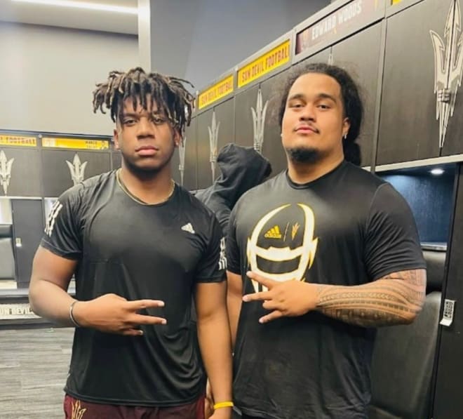 DL Matthew Pola-Mao (right) with ASU LB Will Shaffer (Matthew Pola-Mao Instagram)