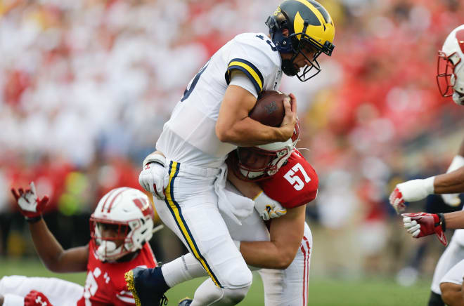 Michigan Wolverines football redshirt sophomore quarterback Dylan McCaffrey suffered a concussion during Saturday's game.