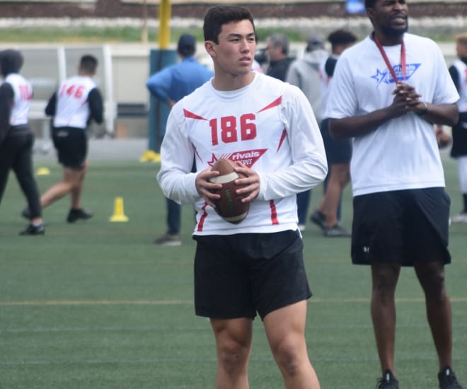 Tyler Buchner represented Notre Dame well on Sunday at the LA Rivals Camp