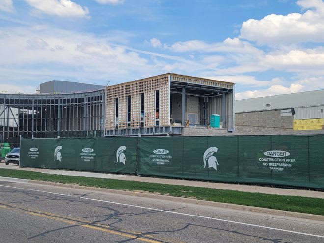 Progress on the new Michigan State football facility as of April 15, 2023