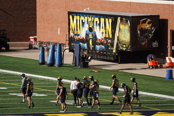 Michigan Wolverines football began spring practices in February.