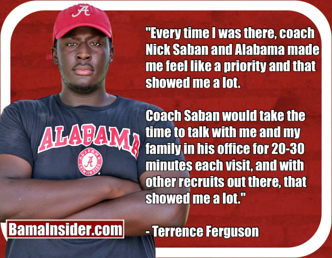 Ferguson's key quote on the relationship with Nick Saban | Photo by Chad Simmons of Rivals.com