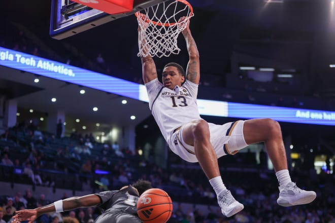 Notre Dame men's basketball captured its first road win since February 2022 on Tuesday at Georgia Tech. 67 of Notre Dame's 75 points came from freshmen and sophomores.