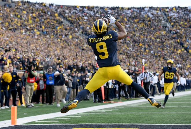 Michigan wide receiver Donovan Peoples-Jones caught a touchdown pass last week at Illinois.