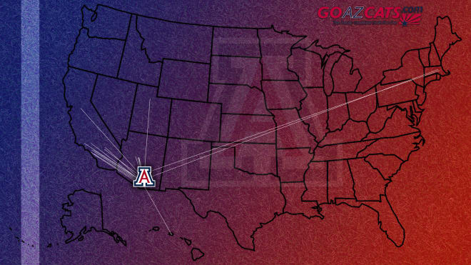 A map of where all Arizona's current commits call home heading into the early signing period.