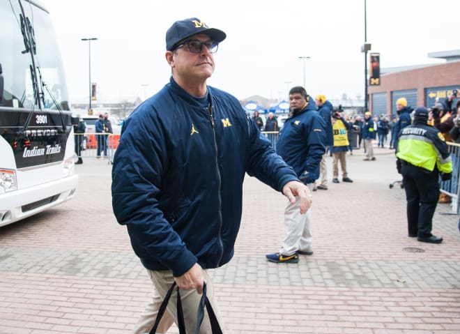 Michigan Wolverines head football coach Jim Harbaugh has won 49 games at U-M.