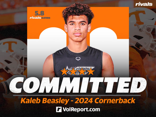 Four-star cornerback Kaleb Beasley is the latest 2024 commitment for Tennessee