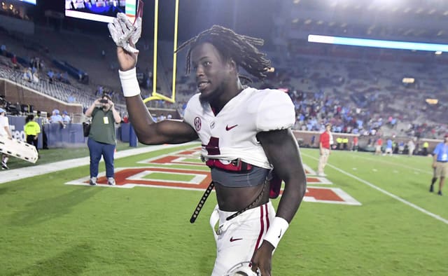 Alabama sophomore Jerry Jeudy caught two touchdowns Saturday against Ole Miss