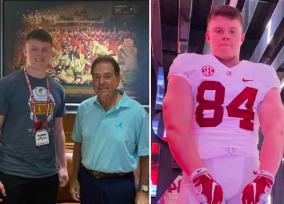 St. Louis jumbo athlete Mac Markway visited Alabama on Friday.