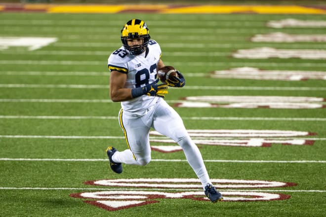 Michigan Wolverines football tight end Erick All had four catches for 27 yards against Rutgers.