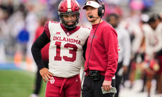 Caleb Williams with Lincoln Riley 