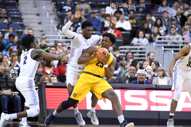 It was difficult for Femi Olujobi and the NC A&T Aggies inside vs. Georgetown. 