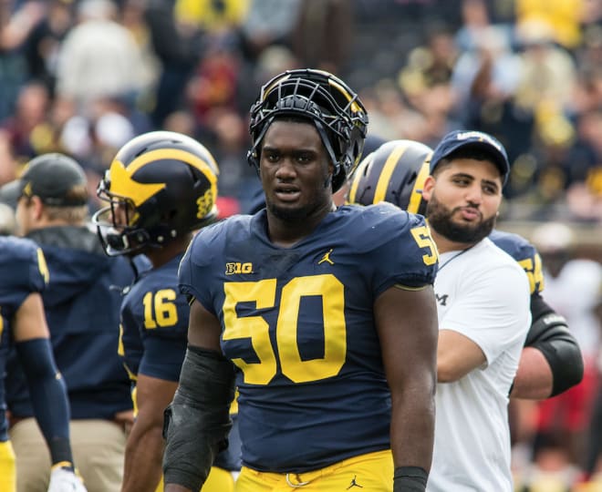 Michigan Wolverines football redshirt junior defensive tackle Michael Dwumfour came to U-M as a three-star recruit from New Jersey.
