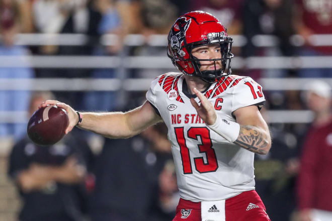 NC State Wolfpack football quarterback Devin Leary