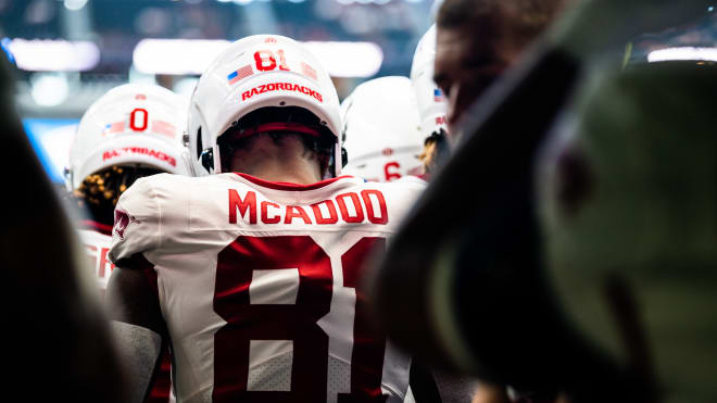 Arkansas freshman Quincey McAdoo (now No. 24) is pushing for playing time in the secondary.