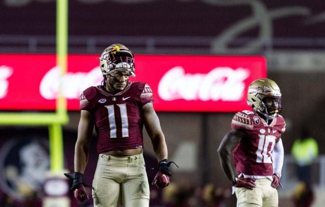 FSU's Jermaine Johnson (left) and Jammie Robinson were named first-team All-ACC defenders on Tuesday.