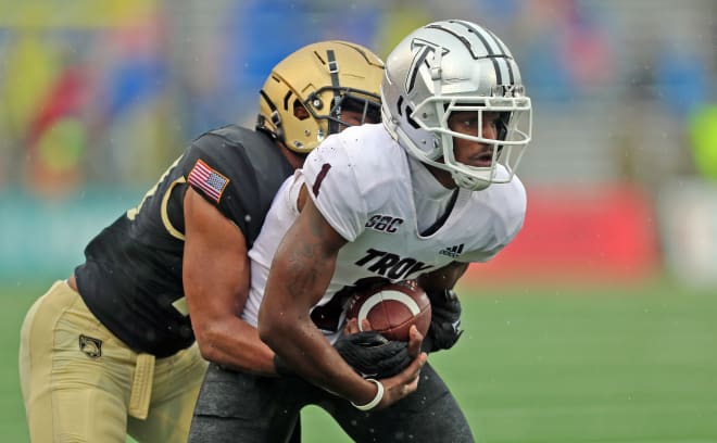 Jabre Barber came within a yard of 1,000 at Troy last season.