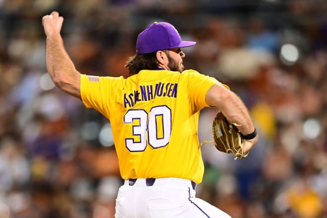 LSU reliever Nate Ackenhausen retired 10 of 12 batters and threw 32 of 38 pitches for strikes in the No. 1 ranked Tigers 3-0 win at Texas Tuesday night.