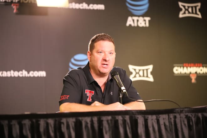Texas Tech head basketball coach Chris Beard talks to the media Wednesday afternoon inside the United Supermarkets Arena.