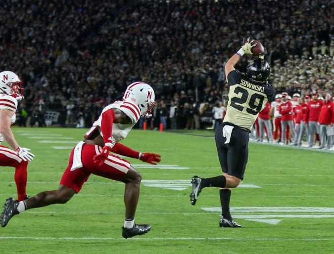 WR Andrew Sowinski is one of several walk-ons playing key roles for Purdue in 2022.