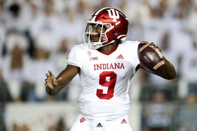 Indiana starting quarterback Michael Penix left the Hoosiers' game against Penn State midway through the third quarter.