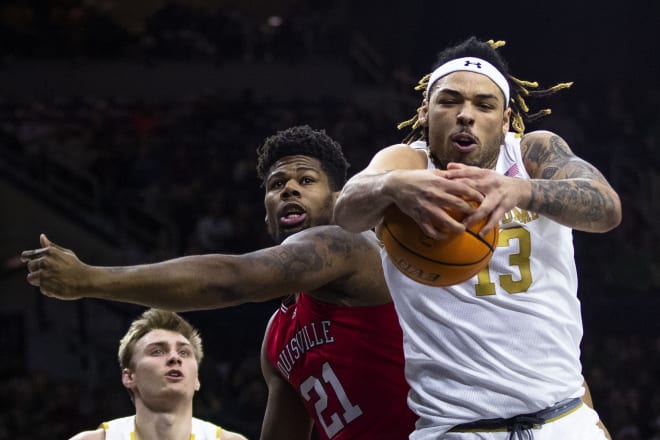 Dom Campbell (right) is headed to Howard University after one season at Notre Dame.