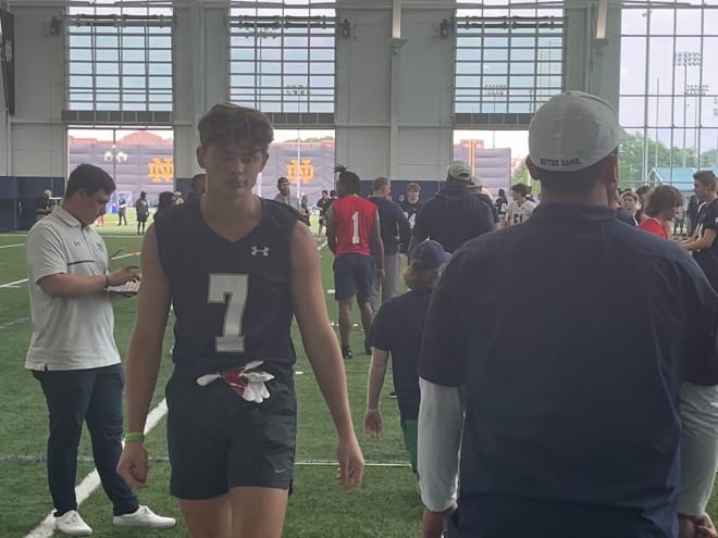 2026 tight end Cooper McCutchan camped at Kentucky, Notre Dame and Wisconsin this summer. He has grown up visiting Notre Dame's campus and watching Irish football.