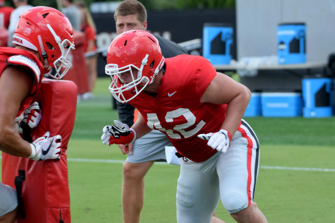 Michael Werntz goes through drills during practice last fall.