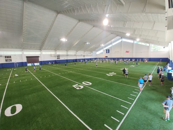 Duke's sixth practice of fall camp was the first time that the Blue Devils donned full pads. 