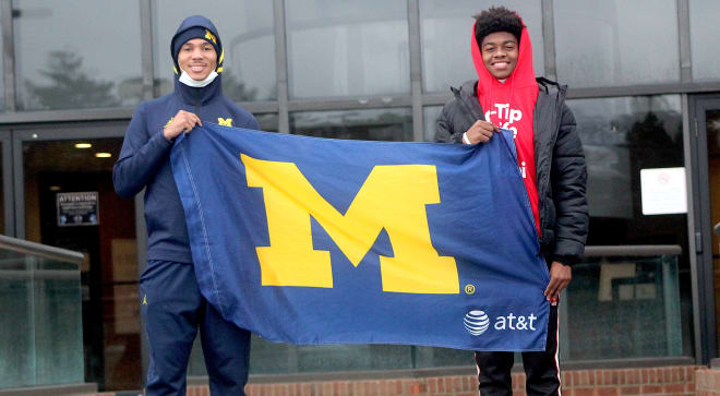 California recruits Cristian Dixon and  Ceyair Wright visited Michigan Wolverines football recruiting this weekend 