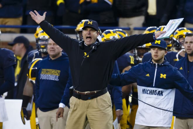 Michigan Wolverines football head coach Jim Harbaugh is entering his sixth season in Ann Arbor.