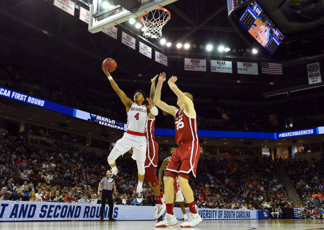 Ole Miss guard Breein Tyree drives against Oklahoma during Friday's NCAA Tournament loss. 