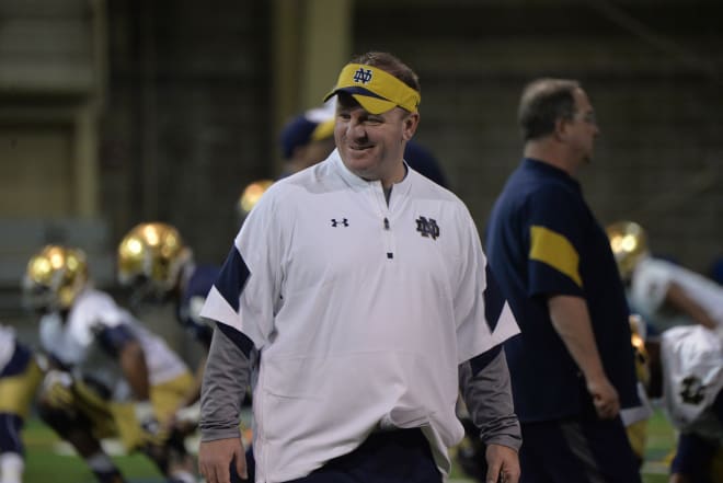 Brian Kelly likes the approach Mike Elko is taking in order to improve the Irish's defensive efforts in key areas.