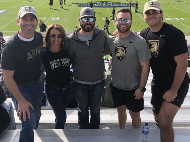 Rivals 3-star LB and Army commit, Spencer Jones (far right) attended game along with family