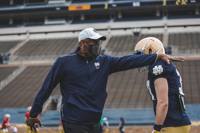 Notre Dame Fighting Irish football wide receiver coach Del Alexander