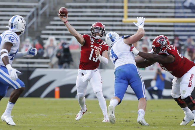 NC State Wolfpack football quarterback Devin Leary