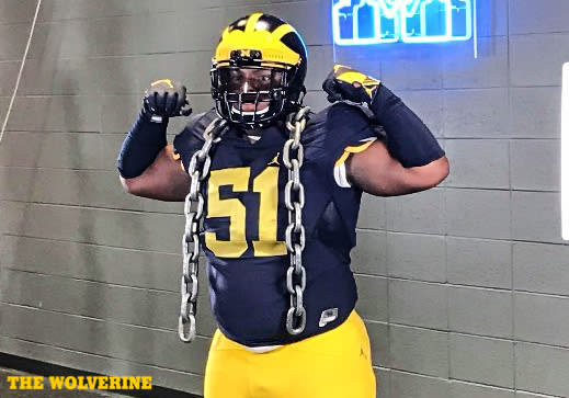 Rising sophomore offensive guard Davion Weatherspoon has a Michigan offer and a budding bond with the coaching staff.