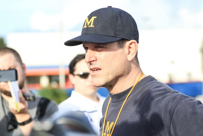 Jim Harbaugh announced U-M would practice in Paris and London next year. 