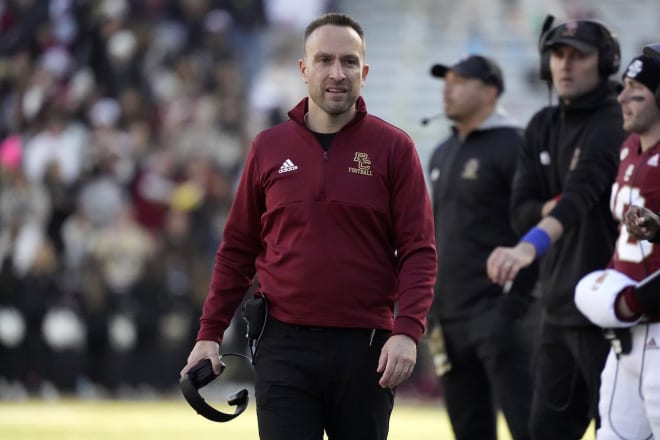 Boston College head coach Jeff Hafley enters his third season with the Eagles in 2022.