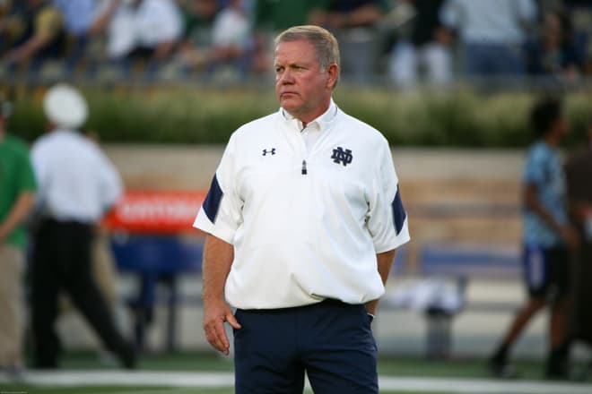 Brian Kelly is the fifth full-time head coach at Notre Dame since 1913 to reach his eighth season.