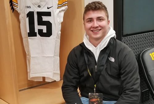 Solon native Cam Miller was among the visitors for Iowa's junior day this past weekend.