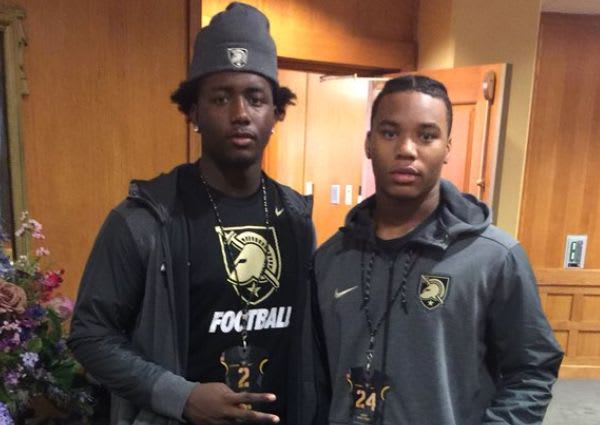 LB/QB Chris Hunter (left) along with fellow recruit and cousin Jontae Dobson during this weekend's official visits