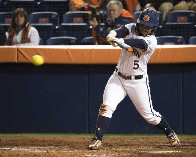 Second baseman Emily Carosone went 2-for-2 in the Tigers' win.