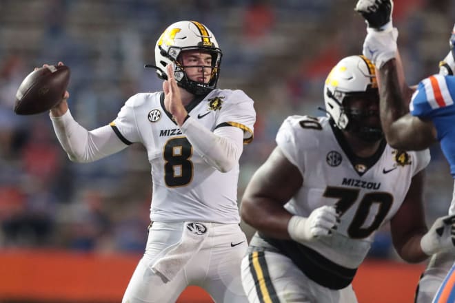 True freshman Dylan Spencer (70) and the Missouri offensive line struggled against Florida.