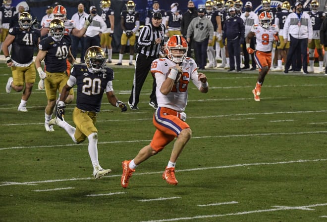 Notre Dame made the ACC Championship in 2020 when it temporarily joined the conference for a COVID-19-affected season (Photo: Ken Ruinard-USA TODAY Sports).